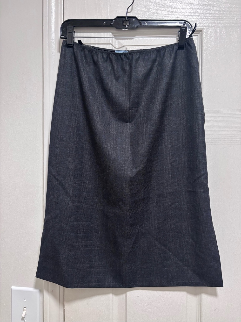Prada dark charcoal midi skirt